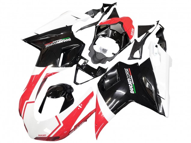2007-2014 Ducati 848/1098/1198 Motorcycle Fairings - White Red Glossy Black Australia