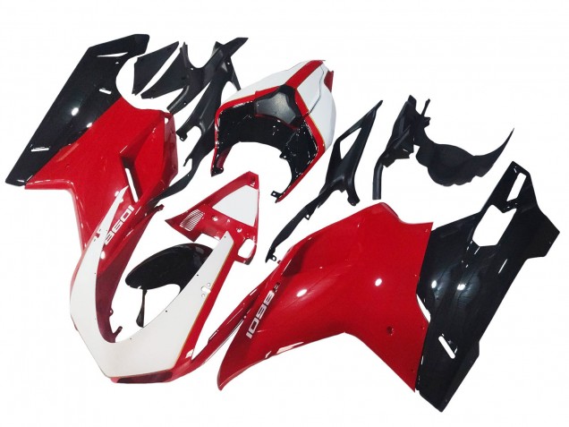 2007-2014 Ducati 1098 Motorcycle Fairings - White Red Glossy Black Australia