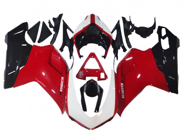 2007-2014 Ducati 1098 Motorcycle Fairings - White Red Glossy Black Australia