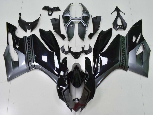 2011-2014 Ducati Panigale 1199 Motorcycle Fairings - Grey Glossy Black Australia