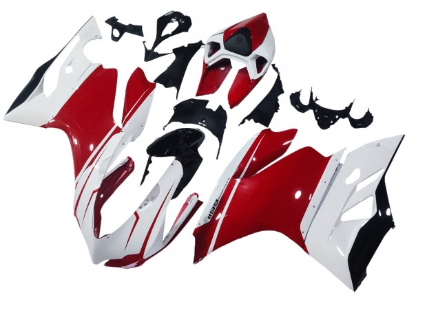 2011-2014 Ducati 1199 Motorcycle Fairings - White Red Glossy Black Australia