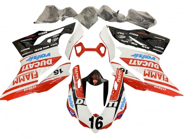 2011-2014 Ducati Panigale 1199 Motorcycle Fairings - White Red Glossy Black Valsir Fiamm Ficc 16 Australia
