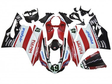 Purchase 2011-2014 Ducati 1199 Motorcycle Fairings - White Red Glossy Black Valsir Fiamm 49 Australia