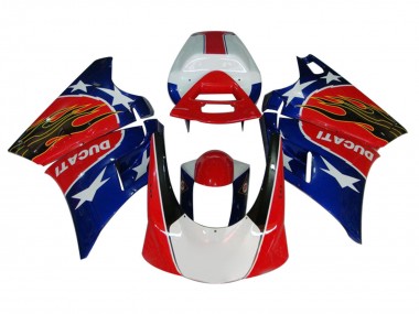 Purchase 1993-2005 Ducati 748/916/996/998 Motorcycle Fairings - White Red Blue Glossy Black Flame Australia