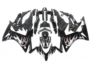 Purchase 2013-2015 Honda CBR500R Motorcycle Fairings - Glossy Black Silver Flame Australia