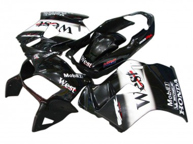 Purchase 1998-2001 Honda VFR 800 Motorcycle Fairings - Glossy Black White West HRC Australia
