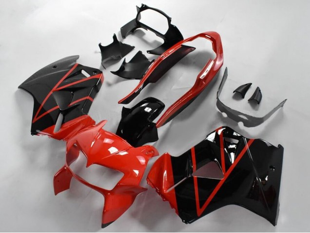 1998-2001 Honda VFR 800 Motorcycle Fairings - Red Glossy Black Stripe Australia
