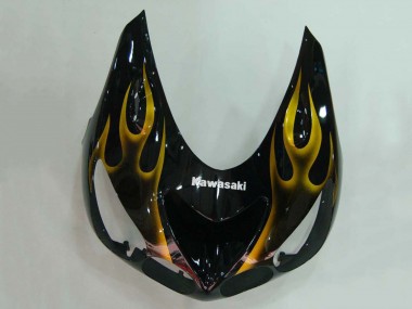 Purchase 2006-2011 Kawasaki ZX14R ZZR1400 Motorcycle Fairings - Glossy Black Gold Flame Australia