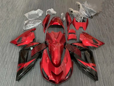 Purchase 2006-2011 Kawasaki ZX14R ZZR1400 Motorcycle Fairing - Red Glossy Black Australia