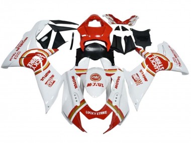Purchase 2008-2010 Suzuki GSXR 600 / GSXR 750 Motorcycle Fairings - White Red Lucky Strike Australia