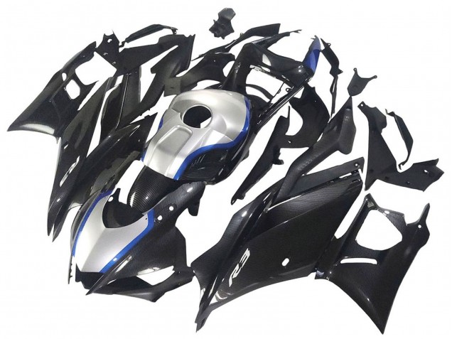 2022-2024 Yamaha YZF R3/R25 Motorcycle Fairings - Black Carbon Fiber Style Silver Blue Australia