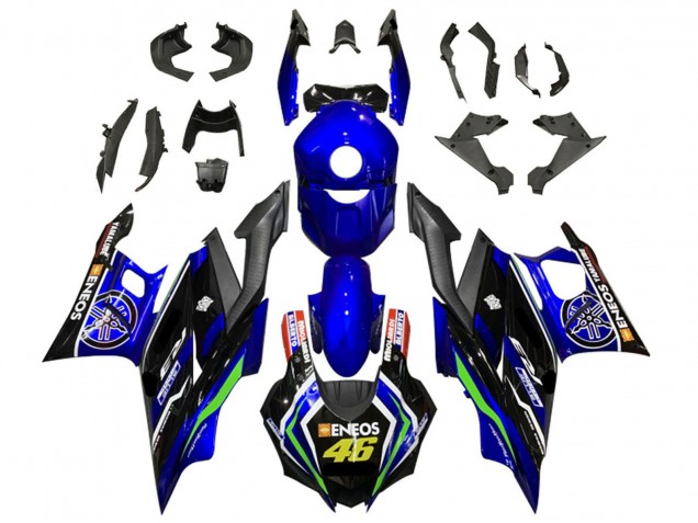 2022-2024 Yamaha YZF R3/R25 Motorcycle Fairings - Blue Green Black ENEOS 46 Australia