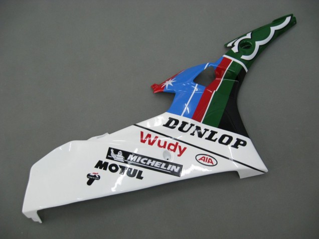 2006-2007 Yamaha YZF 600 R6 Motorcycle Fairings - Blue Green White Red Dunlop Michelin Motul Australia