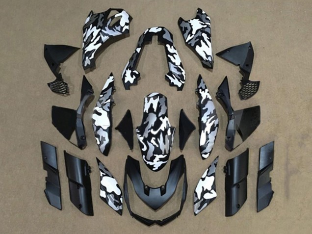 2010-2013 Kawasaki Z1000 Motorcycle Fairings - Black White Camouflage Australia