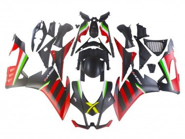Purchase 2009-2015 Aprilia RSV4 1000 Motorcycle Fairings - Matte Black Red Green Stripe Australia