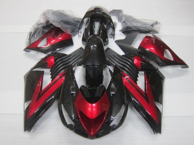 Purchase 2006-2011 Kawasaki ZX14R ZZR1400 Motorcycle Fairings - Candy Red Glossy Black Australia