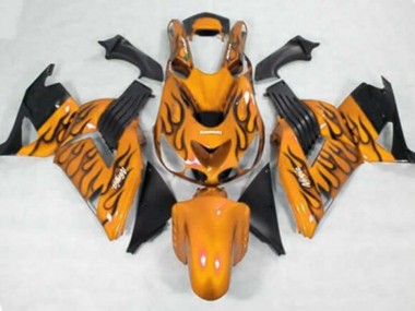 Purchase 2006-2011 Kawasaki ZX14R ZZR1400 Motorcycle Fairings - Orange Black Flame Australia