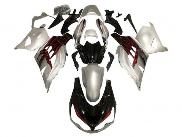 2012-2024 Kawasaki ZX14R ZZR1400 Motorcycle Fairings - Silver Glossy Black Red Australia