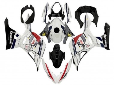 Purchase 2018-2024 Kawasaki Ninja 400 Motorcycle Fairings - White Grey Yellow Red Black Stripe Australia
