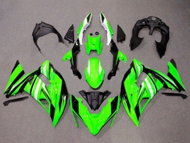 Purchase 2017-2019 Kawasaki Ninja 650 EX650 Motorcycle Fairings - Green White Black Stripe Australia