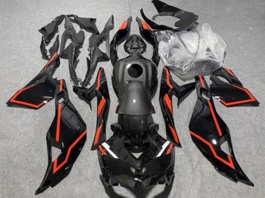 Purchase 2019-2025 Kawasaki ZX25R ZX-25R Motorcycle Fairings - Black Faux Carbon Fiber Red Australia