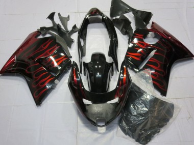 Purchase 1996-2007 Honda CBR1100XX Blackbird Motorcycle Fairings - Glossy Black Red Flame Australia