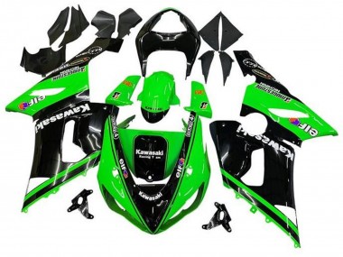 Purchase 2005-2006 Kawasaki ZX6R Motorcycle Fairings - Glossy Black Green White Elf Touch4 Bridgestone Australia