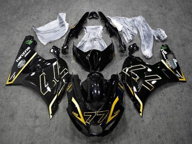 2017-2024 Suzuki GSXR1000 Motorcycle Fairings - Black Gold 77 Australia