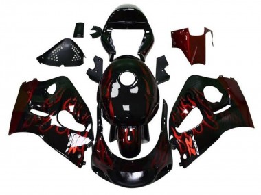 Purchase 1996-2000 Suzuki GSXR 600 / GSXR 750 Motorcycle Fairings - Black Red Flame Australia