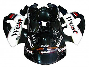 Purchase 1996-2000 Suzuki GSXR 600 / GSXR 750 Motorcycle Fairings - Black White West Australia