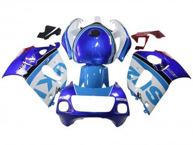 Purchase 1996-2000 Suzuki GSXR 600 / GSXR 750 Motorcycle Fairings - White Blue Stripe Australia
