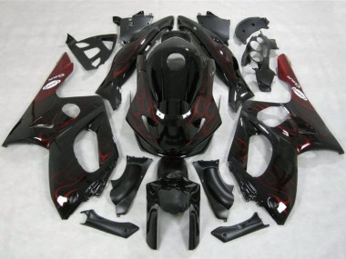 Purchase 1996-2007 Yamaha YZF600R Thundercat Motorcycle Fairings - Glossy Black Red Flame Australia
