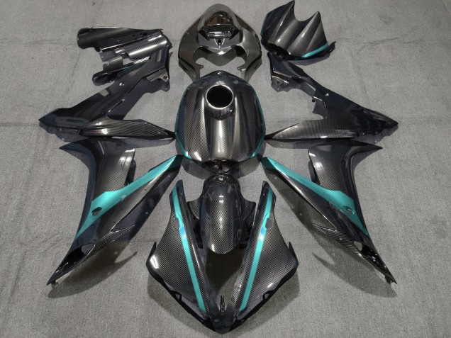 2004-2006 Yamaha YZF 1000 R1 Motorcycle Fairings - Carbon Fiber Style Teal Green Australia