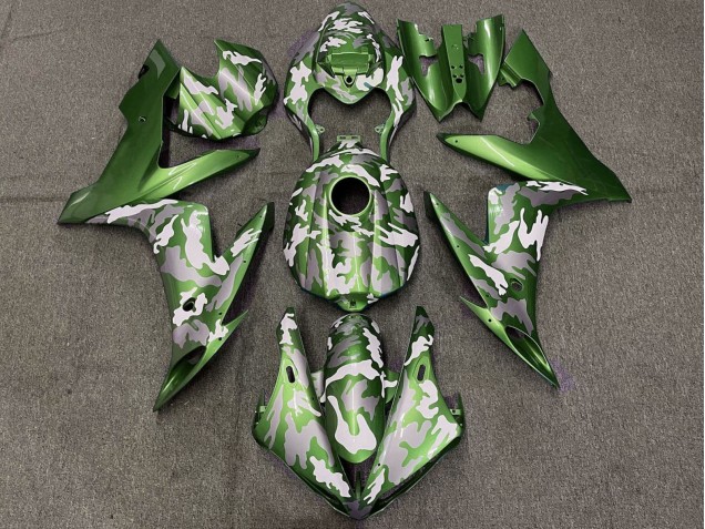 2004-2006 Yamaha YZF 1000 R1 Motorcycle Fairings - Green White Grey Camouflage Australia