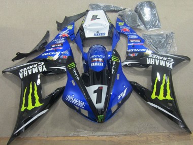 Purchase 2002-2003 Yamaha YZF R1 Motorcycle Fairings - White Blue Black Neon Yellow Monster Graves 1 Australia