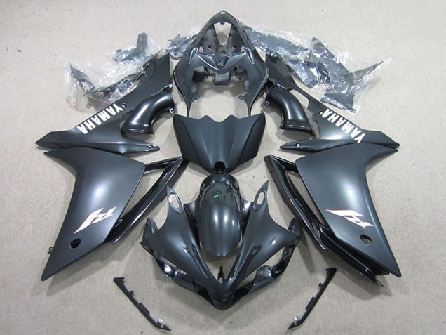 2007-2008 Yamaha YZF R1 Motorcycle Fairings - Matte Black White Decal Australia