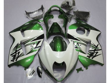1997-2007 Gloss White & Green GSXR 1300 Hayabusa Fairings