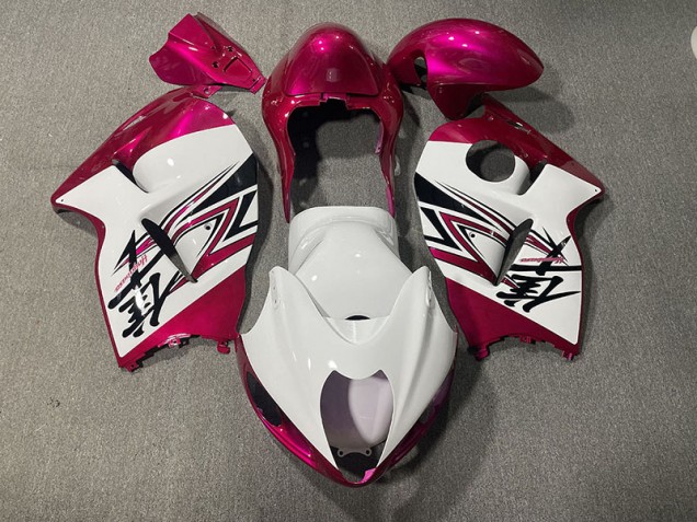 1997-2007 Gloss White & Pink GSXR 1300 Hayabusa Fairings