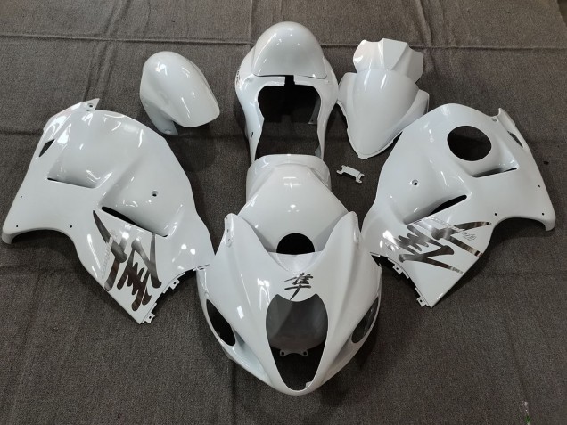 1997-2007 White Gloss OEM Style with Silver Decals GSXR 1300 Hayabusa Fairings