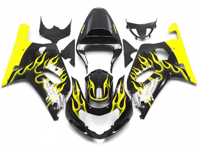 2001-2003 Vibrant Yellow Flame GSXR 600-750 Fairings
