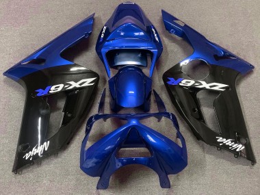 2003-2004 Gloss Blue and Black ZX6R Fairings