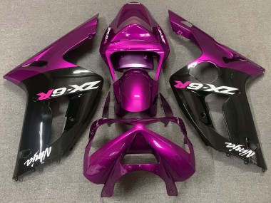 2003-2004 Gloss Pink and Black ZX6R Fairings
