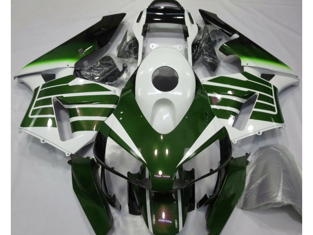 2003-2004 Gloss White & Green Fade CBR600RR Fairings