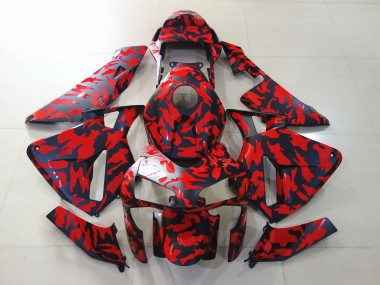 2003-2004 Matte Black and Red Camo CBR600RR Fairings