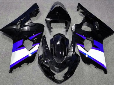 2004-2005 Gloss Black & Blue GSXR 600-750 Fairings