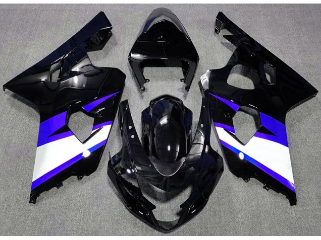 2004-2005 Gloss Black & Blue GSXR 600-750 Fairings