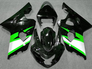 2004-2005 Gloss Black & Green GSXR 600-750 Fairings