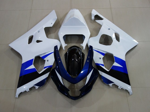 2004-2005 Gloss White & Deep Blue GSXR 600-750 Fairings