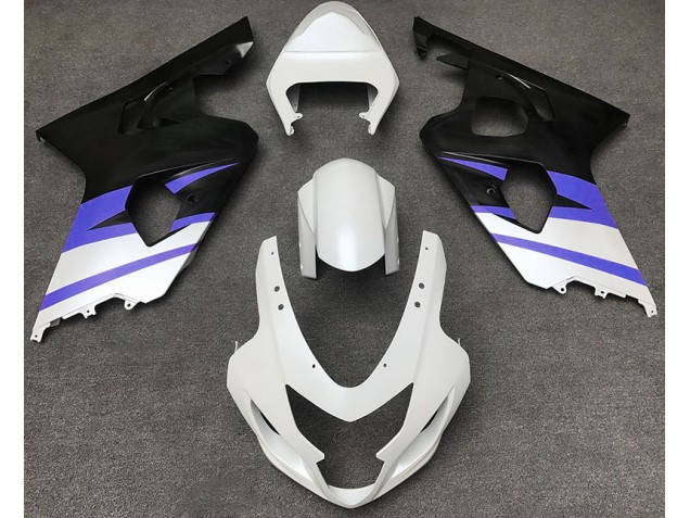 2004-2005 Matte White & Blue GSXR 600-750 Fairings
