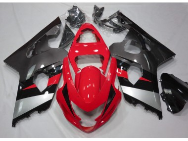2004-2005 Red and Silver Gloss GSXR 600-750 Fairings